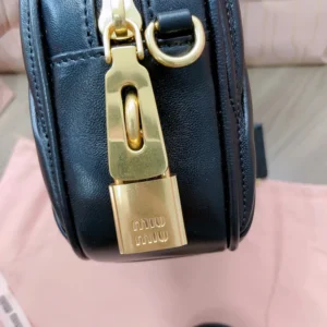 Miu Miu Women Arcadie Matelassé Nappa Leather Bag-Black 5BB123AN88