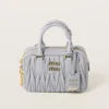 Miu Miu Women Arcadie Matelassé Nappa Leather Bag-Pearl Gray 5BB123AN88