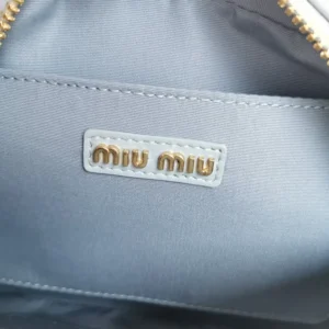 Miu Miu Women Arcadie Matelassé Nappa Leather Bag-Pearl Gray 5BB123AN88