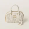 Miu Miu Women Arcadie Matelassé Nappa Leather Bag-White 5BB123AN88