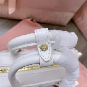 Miu Miu Women Arcadie Matelassé Nappa Leather Bag-White 5BB123AN88