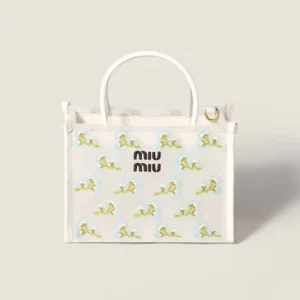 Miu Miu Women Embroidered Mesh Top-Handle Bag 5BA3102IHV