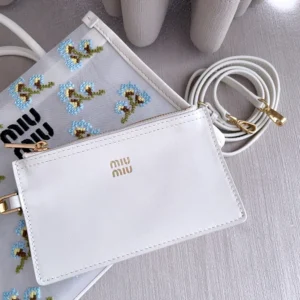 Miu Miu Women Embroidered Mesh Top-Handle Bag 5BA3102IHV