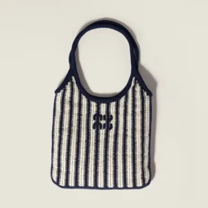 Miu Miu Women Ivy Crochet Bag-Blue/Chalk White 5BG2312IHDF017J