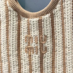 Miu Miu Women Ivy Crochet Bag-Sand/Chalk 5BG2312IHDF0X27