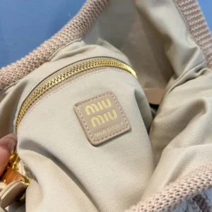 Miu Miu Women Ivy Crochet Bag-Sand/Chalk 5BG2312IHDF0X27