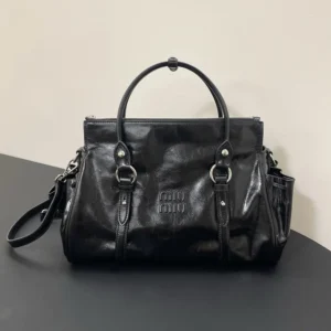 Miu Miu Women Shiny Leather Handbag-Black 5BA3282A44