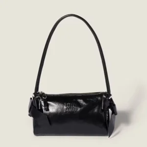 Miu Miu Women Shiny Leather Pouch-Black 5NE0292A44