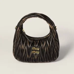 Miu Miu Women Wander Matelassé Nappa Leather Bag-Coffee 5BC125