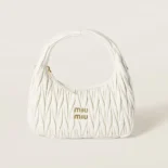 Miu Miu Women Wander Matelassé Nappa Leather Hobo Bag 5BC153AN88F0009