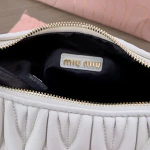 Miu Miu Women Wander Matelassé Nappa Leather Hobo Bag 5BC153AN88F0009