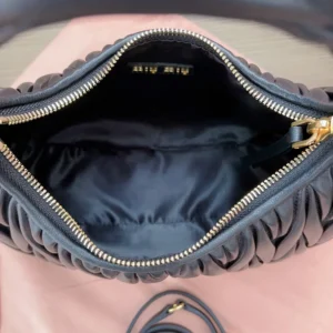 Miu Miu Women Wander Matelassé Nappa Leather Hobo Bag 5BC153AN88F0009