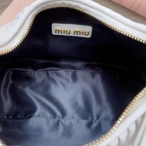Miu Miu Women Wander Matelassé Nappa Leather Hobo Bag 5BC153AN88F0009