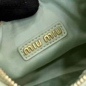 Miu Miu Women Wander Matelassé Nappa Leather Hobo Bag-Aqua 5BC125