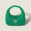Miu Miu Women Wander Matelassé Nappa Leather Hobo Bag-Green 5BC125