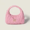 Miu Miu Women Wander Matelassé Nappa Leather Hobo Bag-Pink 5BC125
