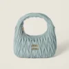 Miu Miu Women Wander Matelassé Nappa Leather Hobo Bag-Powder Blue 5BC125