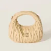 Miu Miu Women Wander Matelassé Nappa Leather Hobo Mini-Bag-Light Yellow 5BP078