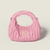 Miu Miu Women Wander Matelassé Nappa Leather Hobo Mini-Bag-Pink 5BP078
