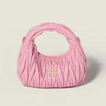 Miu Miu Women Wander Matelassé Nappa Leather Hobo Mini-Bag-Pink 5BP078