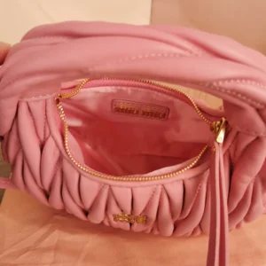 Miu Miu Women Wander Matelassé Nappa Leather Hobo Mini-Bag-Pink 5BP078