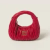 Miu Miu Women Wander Matelassé Nappa Leather Hobo Mini-Bag-Red 5BP078
