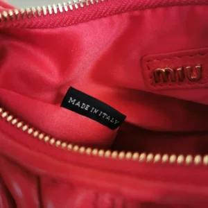 Miu Miu Women Wander Matelassé Nappa Leather Hobo Mini-Bag-Red 5BP078