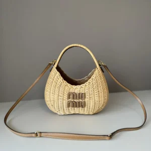 Miu Miu Women Wander Wicker Handbag 5BC125ABVUF0KFZ