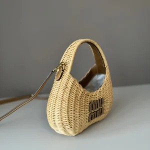 Miu Miu Women Wander Wicker Handbag 5BC125ABVUF0KFZ