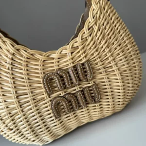 Miu Miu Women Wander Wicker Handbag 5BC125ABVUF0KFZ