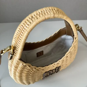 Miu Miu Women Wander Wicker Handbag 5BC125ABVUF0KFZ