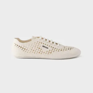 Prada Unisex Collapse Crochet Laced Sneakers-White 1E360O2F46