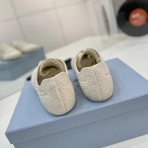 Prada Unisex Collapse Crochet Laced Sneakers-White 1E360O2F46