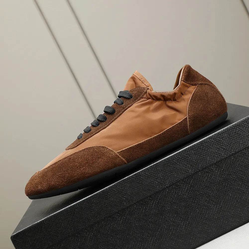 Prada Unisex Collapse Re-Nylon and Suede Elasticized Sneakers-Brown 2EG479D7C 9 Prada Unisex Collapse Re-Nylon and Suede Elasticized Sneakers-Brown 2EG479D7C