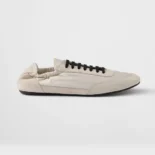 Prada Unisex Collapse Re-Nylon and Suede Elasticized Sneakers-IvoryPrada Unisex Collapse Re-Nylon and Suede Elasticized Sneakers-Ivory