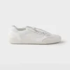 Prada Unisex Speedrock Patent Leather and Mesh Fabric Sneakers-White 2EE468