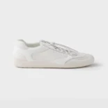 Prada Unisex Speedrock Patent Leather and Mesh Fabric Sneakers-White 2EE468