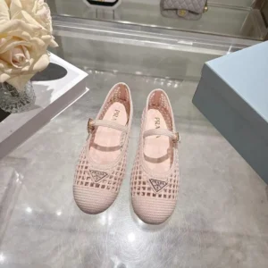 Prada Women Crochet Ballerinas-Orchid Pink 1F364O2F46