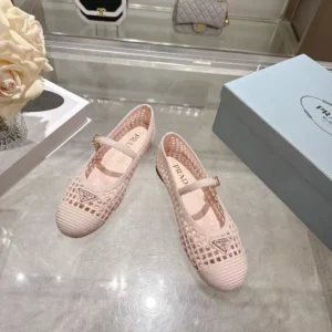 Prada Women Crochet Ballerinas-Orchid Pink 1F364O2F46