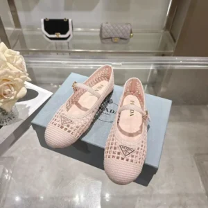 Prada Women Crochet Ballerinas-Orchid Pink 1F364O2F46