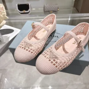 Prada Women Crochet Ballerinas-Orchid Pink 1F364O2F46