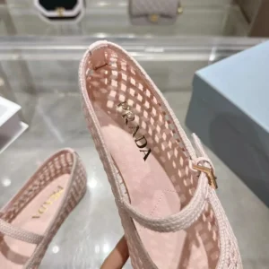 Prada Women Crochet Ballerinas-Orchid Pink 1F364O2F46