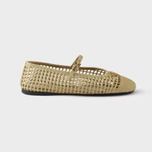 Prada Women Crochet Ballerinas-Quartz 1F364O2F46
