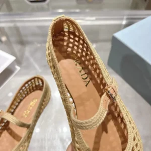 Prada Women Crochet Ballerinas-Quartz 1F364O2F46