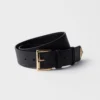 Prada Women Saffiano Leather Belt-Black 1CC545053F0002