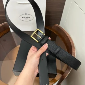 Prada Women Saffiano Leather Belt-Black 1CC545053F0002
