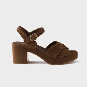 Prada Women Suede Platform Sandals-Brown 1XP73B008F0324