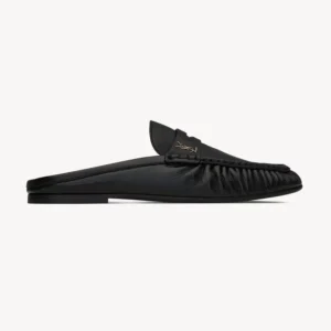 Saint Laurent YSL Unisex Le Loafer Mules in Shiny Creased Leather 852392AA