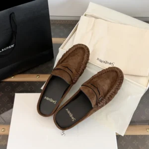 Saint Laurent YSL Unisex Le Loafer Mules in Suede 85239227DTT2319