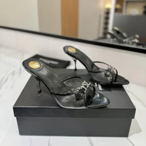 Saint Laurent YSL Women Jerry Mules in Tpu And Rhinestones-Black 8696641F